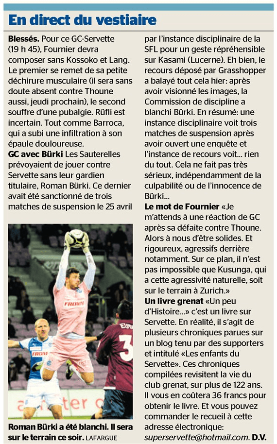 Pub pour le livre dans la TDG